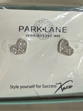 Park Lane Silver Sparkle Heart Stud Earrings